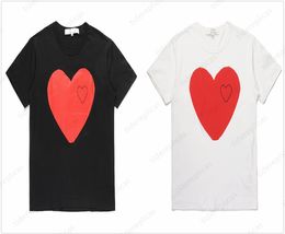 Men Roupos Designer t camisetas de camisetas de camisetas roupas de camiseta de roupas meio coração polka dot Heart Rosa Crew mais frouxer