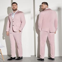 Gentleman Plus Size Men Wedding Tuxedos 2 Pieces Notched Lapel Outfits Wedding Pants Sets Business Formal Wear