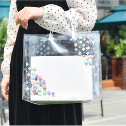 Shopping Bags Clothing Bag Eco Tote Storage Handbag Pouch Reusable Waterproof PVC Transparent Casual