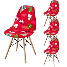 Chair Covers Christmas Shell Cover Armless Stretch Dining Bar Seat Protector Xmas Merry Anti-dirty Kitchen Party Banquet Room Decor