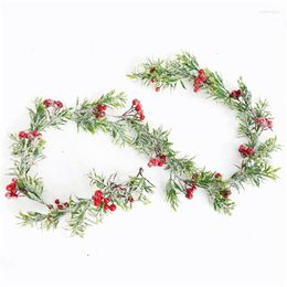 Christmas Decorations Wreath Artificial Vine Hanging Floral Foliage Garland For Year Xmas Lanyard Navidad