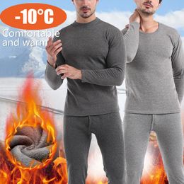 Men's Thermal Underwear Winter Fleece Suit Men s Set Long Johns Tops 230109