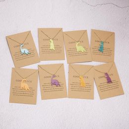 Pendant Necklaces Cute Colorful Animal Acrylic Little Dinosaur Necklace For Women Girls Fashion Creative Transparent Party Jewelry Gift