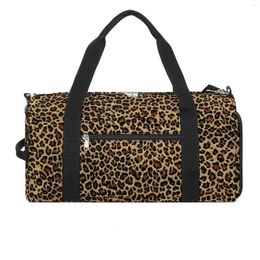 Outdoor Bags Classic Leopard Sport Retro Animal Print Shoes Gym Bag Luggage Men Fitness Handbag