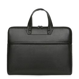 Briefcases Luxury Briefcase Pu Leather Men Handbag Shoulder Bag Laptop Office Business Crossbody Black Documents Portfolio Designer