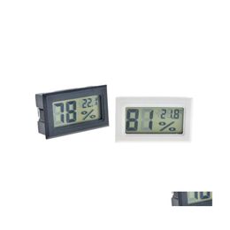 Temperature Instruments Black/White Mini Digital Lcd Environment Thermometer Hygrometer Humidity Metre In Room Refrigerator Icebox D Dhvfw