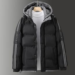 Men's Jackets Winter Hooded Parkas Windbreaker Fashion Thermal Coats Thick Warm Glossy Shiny Brand Outwear Clothings 230107