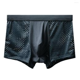Underpants U-convex Underwear Man Sexybreathable Mesh Hole Panties Mens Casual Boxers Short Soft Bottom Underpant Male Knicker Trunks