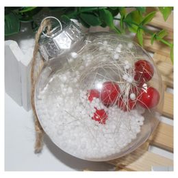 Christmas Decorations Santa Clear Bauble Ornament Gift Transparent Ball For Romantic Plastic Tree Home Decor Drop Delivery Garden Fe Dhqln