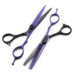 Hair Scissors Professional Japan 440c Steel 6 '' Scissor Purple Cut Haircut Thinning Barber Cutting Shears Hairdressing ScissorsHair