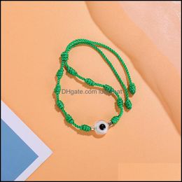 Other Bracelets Customizable Pure Color Woven Devils Eye Bracelet Handmade Simple Nylon Rope Drop Delivery Jewelry Otmah