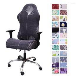 Chair Covers Computer Gaming Stretch Spandex Armchair Gamer Seat Cover Printed Household Racing Desk Rotating Slipcovers