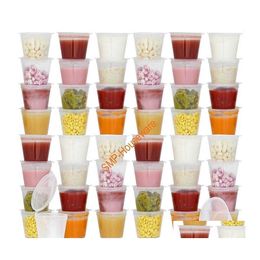 Disposable Dinnerware 50Pcs Bpa Baby Storage Containers With Hinged Lids Travel Snack Cups Store Homemade Organic Purees1 Drop Deliv Dhde9