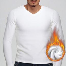 Thermal Underwear Men's Keep Warm For Man Casual Solid Colour Winter Thermo Undershirt Thick Long Sleeve Top Shirt 155