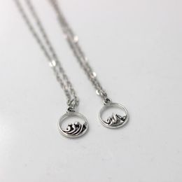 Pendant Necklaces Pair Mountain Ocean Paired Couple For Women Men Trendy Simple Chain Fashion Jewellery Gifts FriendsPendant