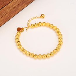 Link Bracelets Bangrui 17cm 4cm Round Beads Bracelet Gold Color Trendy Ball Bangle For Women Fashion Arab/Africa/Ethiopian Gift