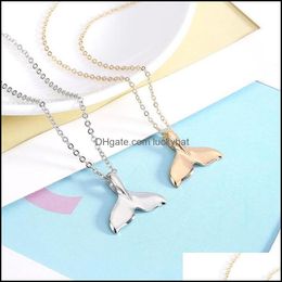 Pendant Necklaces Smoothtail Fishtail Simple And Lovely Mermaid Clavicle Chain Drop Delivery Jewellery Pendants Otp4Z