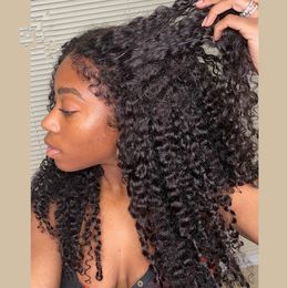 Brazilian Human Hair HD Full Lace Frontal Wig Kinky Curly 360 Front real swiss invisible Wigs For Women 130% Remy Curl Baby Hair