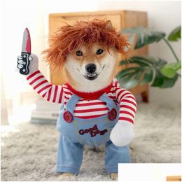 Dog Apparel Transformation Pets Dress Funny Halloween Knife Dogs Clothes Cat Upright Pet Fall Winter Costumes Drop Delivery Home Gar Dhtsa