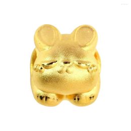 Pendant Necklaces Pure 999 24K Yellow Gold Bead Lucky Men Women 3D Cute Zodiac 1g