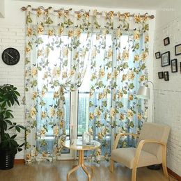 Curtain Purple Floral Print Tulle Fordows Luxury Sheer CurtaFordowelD30 Room Livingies Treatmentdroom