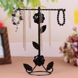 Jewelry Pouches Necklace Bracelet Organizer Hanging Pendant Table Display Fashion Earrings Storage Stable Stand With Base Engraved Rose