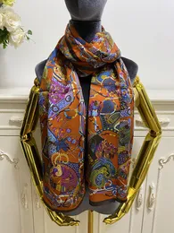 Women's scarf 100% silk material print flowers pattern beautiful scarves shawl size 180cm -65cm