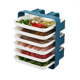 Plates Kitchen Side Dish Plate Multi-layer Superimposed Vegetable Household Countertop Space-saving Wall-mounted Rack Sets