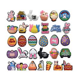 Shoe Parts Accessories Charms Wholesale Childhood Memories Happy Easter Cartoon Croc Pvc Decoration Buckle Soft Rubber Clog Fast D Dhjl4