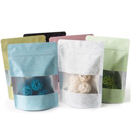 16x23x4cm thicken clear window Bags various colors package seal zip lock sealing gift package pouch bag food doypack