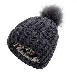 Hats 25# Winter Women's Hat Warm Knitted Beanies For Women Girl Skullies Caps Pom Thick Female Cap Hair Ball