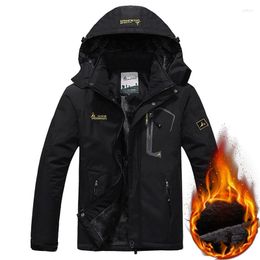 Men's Down Winter Parka Jackets Overcoat Thermal Warm Fleece Windproof Coat Multi Pockets Hooded Waterproof Outerwear L-6XL