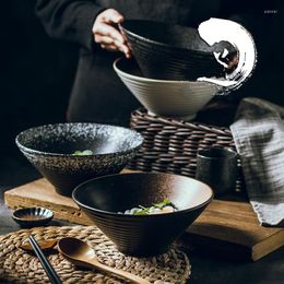 Bowls Japanese Creative Tableware Set Commercial Bamboo Hat Ceramic Bowl Household Large Ramen Rice Noodles Soup Salad