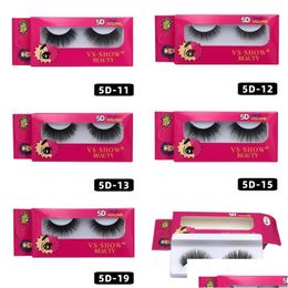 False Eyelashes Fashion 5D Faux Mink Handmade Single Pair Reusable Natural Lashes Drop Delivery Health Beauty Makeup Eyes Dh0Id