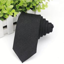 Bow Ties Fashion Solid For Men Casual Narrow Neckties Skinny Mens Neck Party Wedding Candy Color Linen Tie Cravat