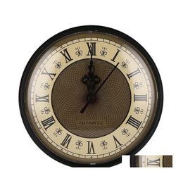 Wall Clocks 1Pc Classic Mute 21/2 Clock Quartz Mechanism Movement Insert Roman Numeral White Face Gold Trim Practical Diy Parts 2021 Dhamw