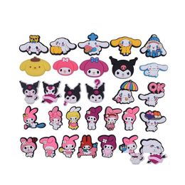 Shoe Parts Accessories Charms Wholesale Childhood Memories Pink Melody Cartoon Croc Pvc Decoration Buckle Soft Rubber Clog Fast Dr Dhxln