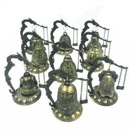 Carved Antique China Bell Asian Antiques Copper Brass Buddha Buddhism Arts Statue Clock Brass dropshipping