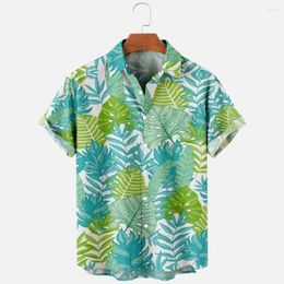 Men's Casual Shirts Men's Fashion T Hawaiian Tropical Camicias 3d Print Cozy One Button Short Sleeve Beach Oversized Clothes 16