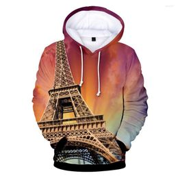 Men's Hoodies Eiffel Tower 3D Printed Jacket Coat Men/women Pullover Sweatshirt Jackets Casual Long Sleeve Tracksuit Brand Clothes