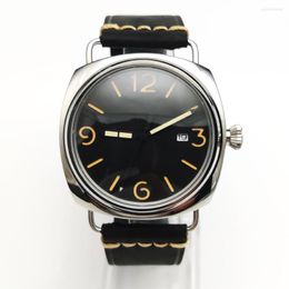 Wristwatches 6 Colours Retro Pilots 45mm Mechanical Watch Japan NH35 Men's Automatic Fashion Luminous Large Black Dial