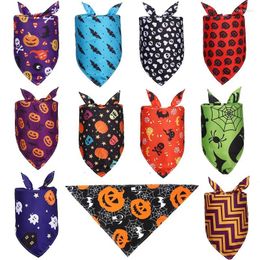 Dog Collars Halloween Pet Saliva Towel Puppy Slobber Outdoor Cat Collar Print Scarf Design Neckerchief