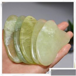Massage Stones Rocks Chinese Natural Jade Scra Tools Gua Sha Facial Treatment Mas Tool Traditional Health Care Drop Delivery Beauty Dhwpq
