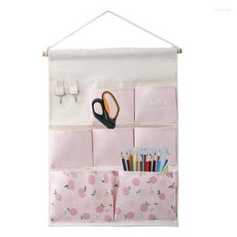 Storage Bags Wall Hang Bag Fruit Print Waterproof Door Closet Organiser Multi-Compartment Hanging Container For Bathroom Bedroom