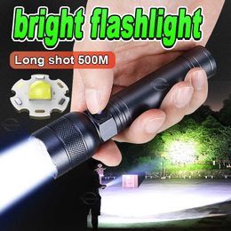 Flashlights Torches New Mini Flashlight Portable Torch XHP70 Rechargeable Flashlight 18650 Battery Lighting 500m Small Camping Work Light 0109