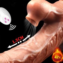 Beauty Items Telescopic Thrusting Heating Dildo Vibrator G-spot Massage Swing Huge Realistic Penis sexy Toys For Women Products