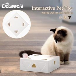 Cat Toys Smart Magic Box Electric Toy Catch Mouse Automatic Feather Funny Game Interactive Pet USB Rechargeable Battery