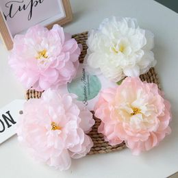 Decorative Flowers & Wreaths 2pcs Rose Pink Silk Peony Artificial Flower Bouquet Fake For Family Wedding Decoration Indoor