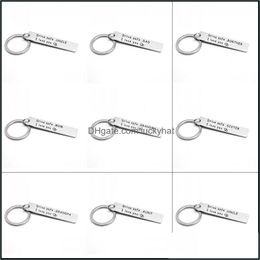 Key Rings Family Drive Safe Car Chain New Style Stainless Steel Keychain Creative 321 N2 Drop Delivery Jewellery Otcns