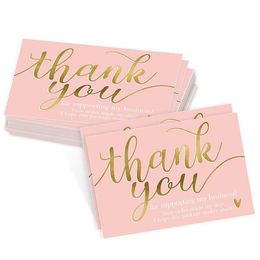 Greeting Cards Pink Holiday Stam Thank You Card Tag Christmas Birthday Gift Supplies 50X90Mm Drop Delivery Home Garden Festive Party Dhhr9